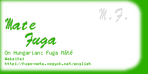 mate fuga business card